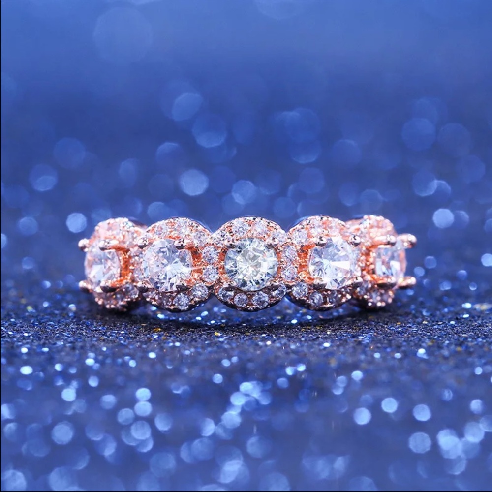 New Women’s Rose Gold Sapphire Ring - Picture 2 of 2